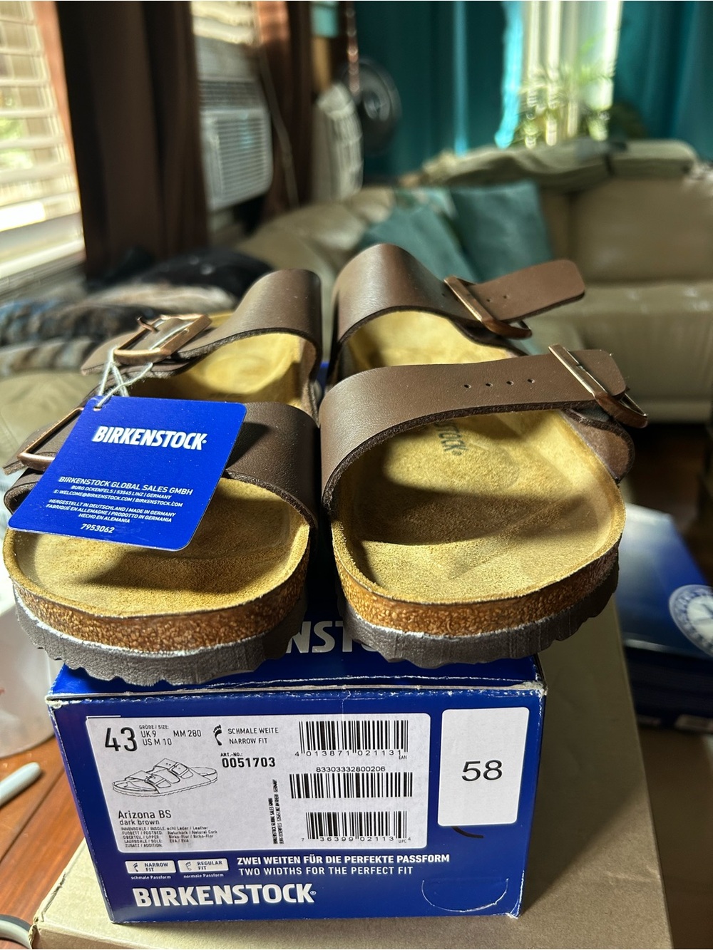 Birkenstock Arizona Men’s Sandals in Brown Leather